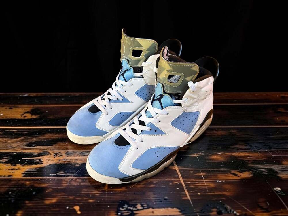 Nike Air Jordan 6 Retro UNC University Blue White Size 12 CT8529-410 - Picture 7 of 15